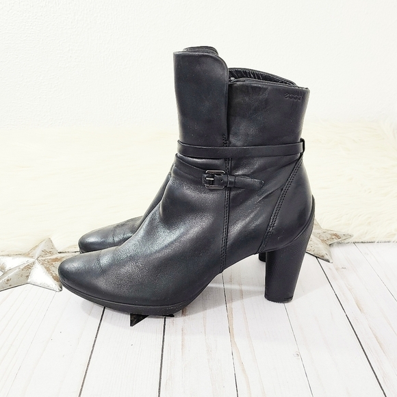 Ecco Sculptured 75 ankle boot black leather buckle size 40 - Picture 4 of 10